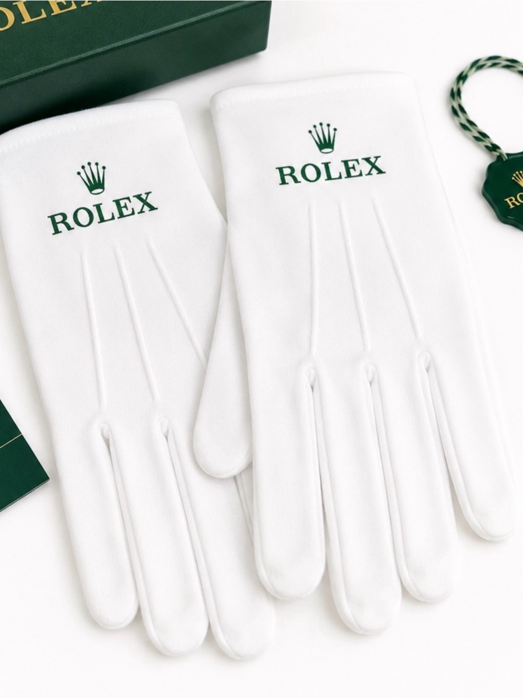 Rolex White And Green Cotton Accessory